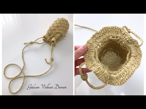 Easy Crochet Bag - Rafya İp İle Örgü Mini Torba Çanta Yapımı