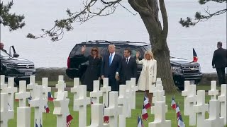 President Trump Visits Veterans Graves In Normandy On D-Day Anniversary