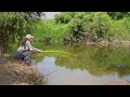 Fishing Video. The girl broke the fishing rod when she met the Giant fish