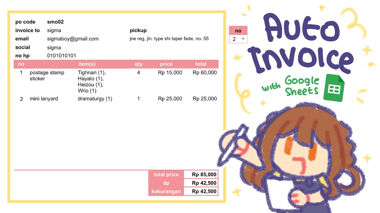 Auto Invoice with Google Sheets - YouTube