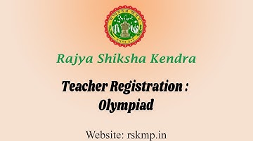 Teacher Registration : Olympiad in RSK Portal