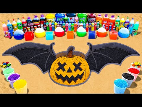 How to Make Halloween Pumpkin with Big Orbeez, Giant Fanta, 7Up, Coca Cola vs Mentos & Popular Sodas