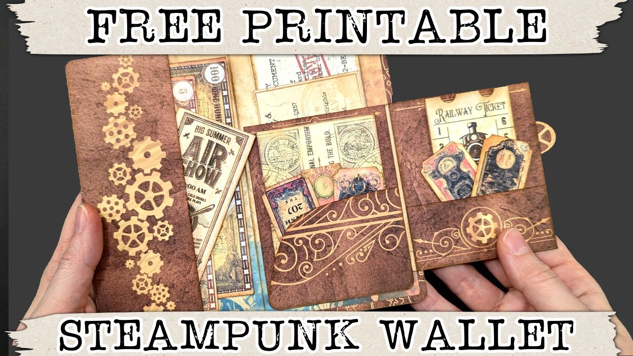Free Printable Steampunk Wallet Junk Journal Kit | Junk Journal Freebie