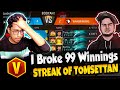 Breaking 99 winnings streak of tom settan  angry  freefire india