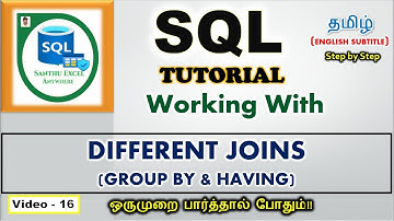 SQL #16 - SQL Group By Having in SQL in Tamil | SQL Tutorials in Tamil