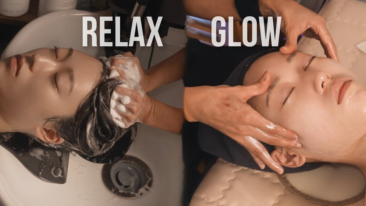 ASMR 😪 Glowing Skin & Relaxation | Vitamin C Facial + Décolleté Massage + Head Spa