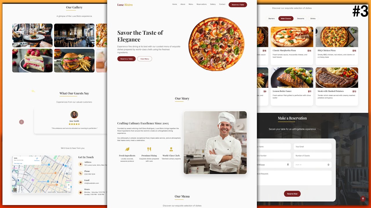How to Make a Restaurant Website using HTML CSS and Bootstrap 5.3 ...