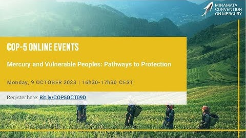 #MinamataCOP5 Online Event: Mercury and Vulnerable Peoples: Pathways to Protection