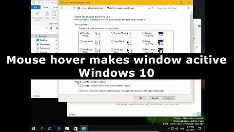 Mouse hover makes window acitive Windows 10