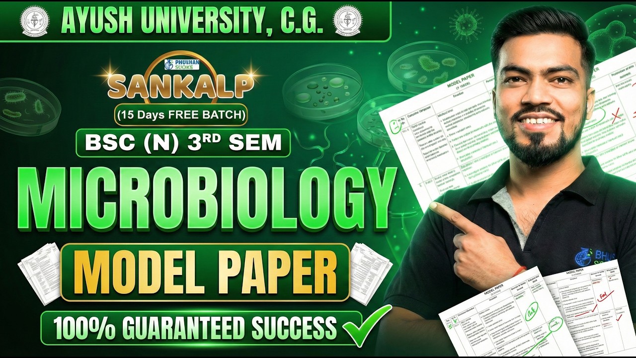 Microbiology Model Paper | B.Sc. Nursing 3rd Sem | Ayush University C.G. | Sankalp Batch | NURSING