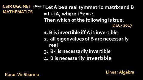 CSIR UGC NET DEC 2017 | Linear Algebra |