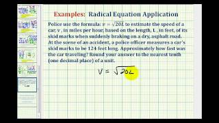 Radical Equation Application - Vehicle Speed from Skid Mark Length screenshot 3