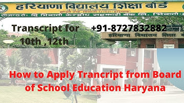 Transcipt from Board of School Education Haryana ! 10th Transcript ! 12th Transcript ! ECA ! WES