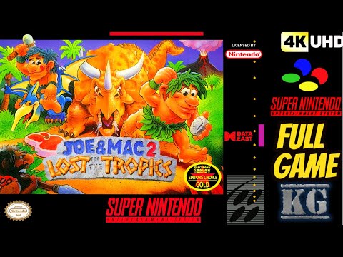 Joe & Mac 2: Lost in the Tropics [SNES] 1P & 2P CO-OP Gameplay Walkthrough FULL GAME [4K60ᶠᵖˢ UHD🔴]