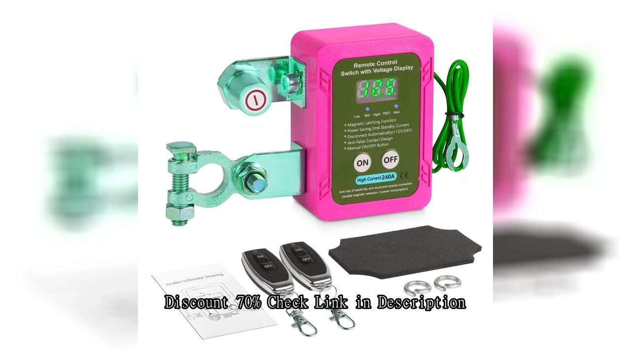 240A 12V Remote Battery Disconnect Switch with Automatic Power Shut Off Switch Anti Theft For Car Tr