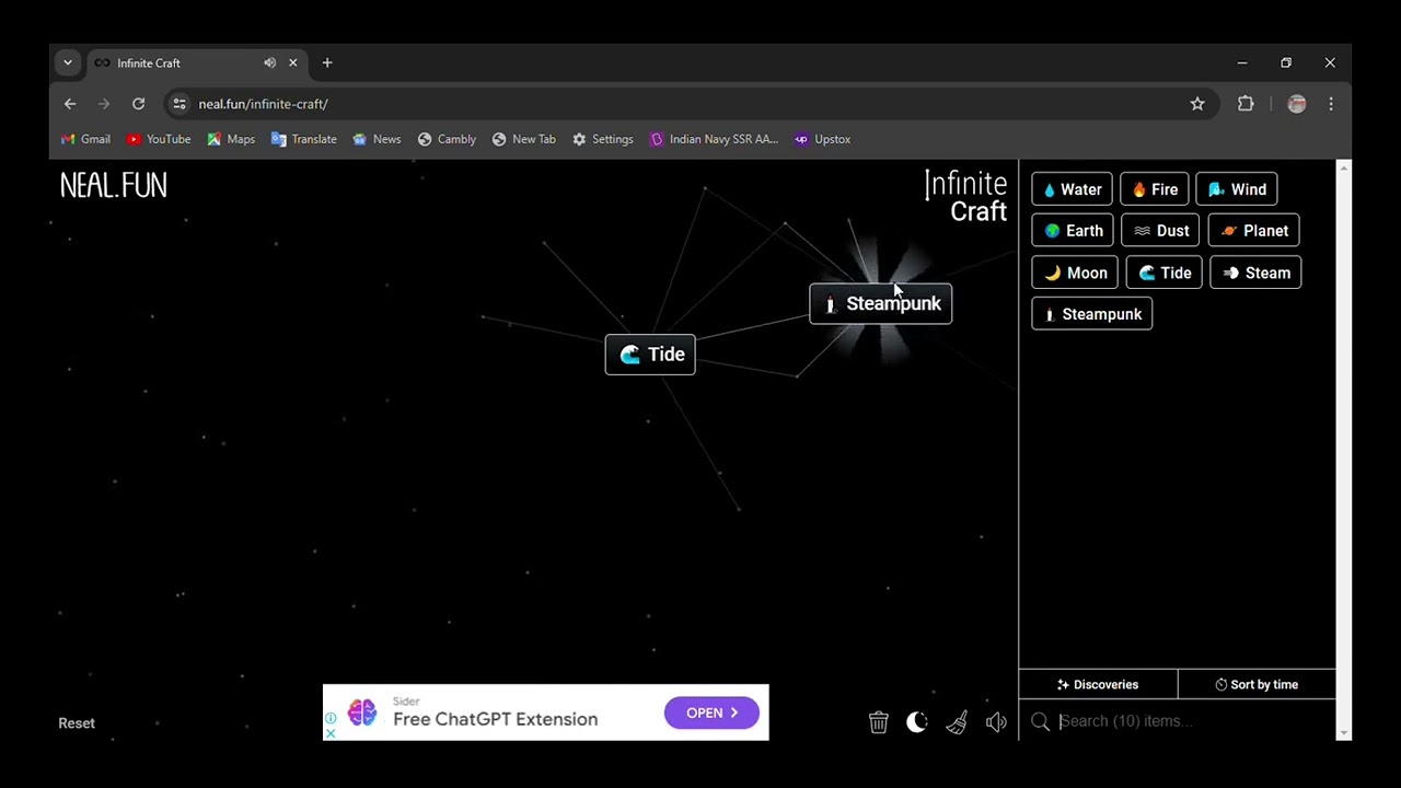 How to make Steam Tide in infinite craft | infinity craft