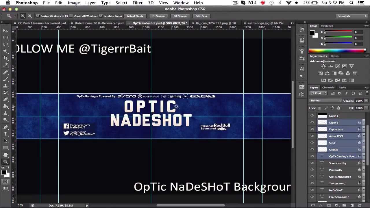@OpTic_NaDeSHoT 2013 YouTube Background | Speedart by TigerrDesigns