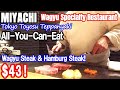 Reasonably priced all-you-can-eat Wagyu steak & hamburg steak at MIYACHI Teppanyaki Toyosu, Tokyo