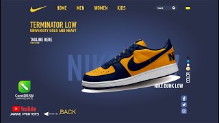 Nike Website UI Design 2 | CorelDraw Tutorial | Graphic Design |  @jawadprinters