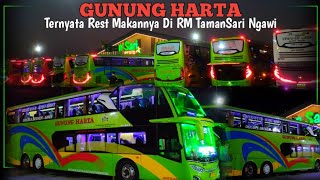 TERNYATA DI SINI❓ SERVIS MAKAN BUS GUNUNG HARTA DI RM TAMAN SARI NGAWI || FULL BUS PREMIUM GH HIJAU
