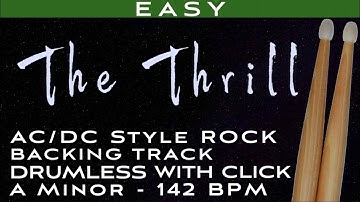 "The Thrill" - Drumless Energetic AC/DC style hard rock backing track with click