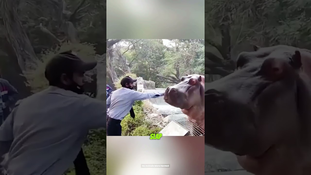 Security Guard Slaps a Hippo