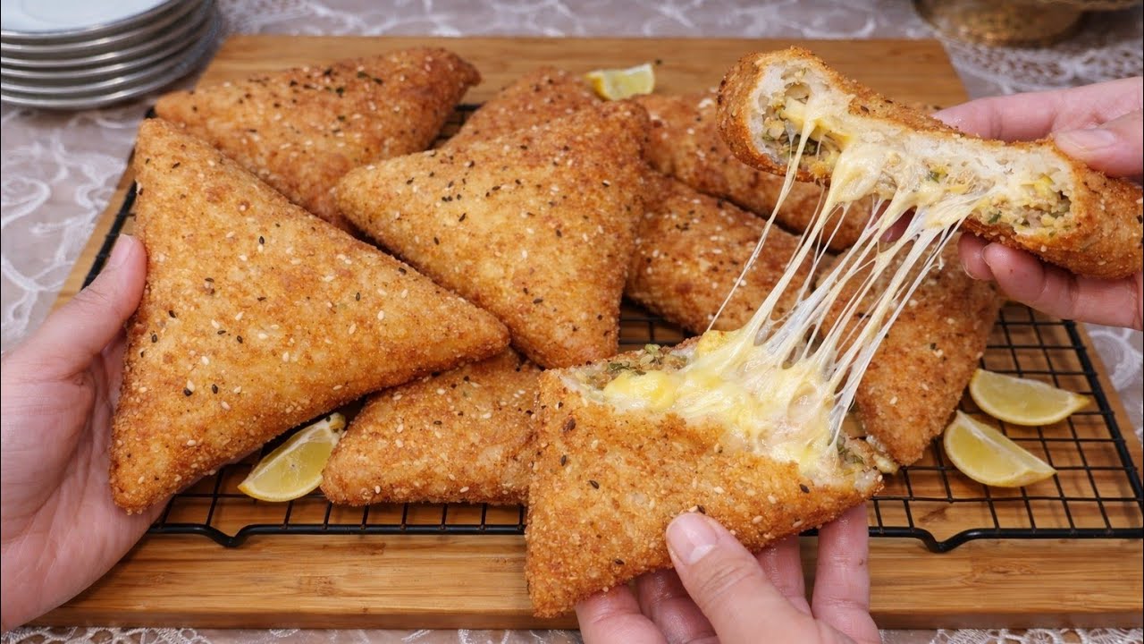 مملحات أول يوم رمضان 🌙 مقرمشين من برا وحشوة معلكة كتقطر بالبنة 🤤🔥