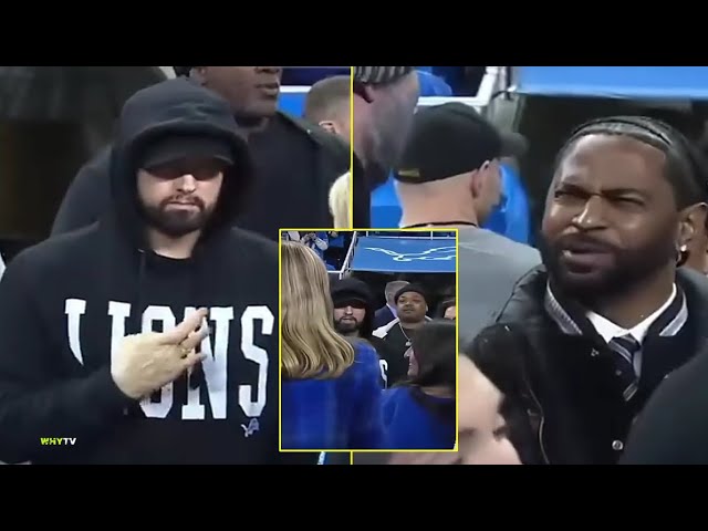 Eminem Pulls Up At The Los Angeles Rams vs. Detroit Lions Game At Ford Field With D12 And Big Sean class=