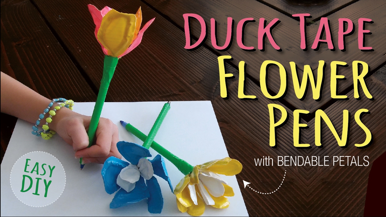 DIY Duct Tape Flower Pens — An Easy Video Tutorial for Kids