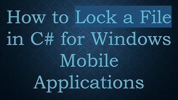 How to Lock a File in C# for Windows Mobile Applications