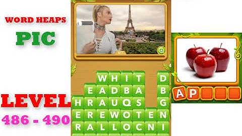 Word Heaps: Pic Puzzle Level 486 - 490 | All Answers | Walkthrough