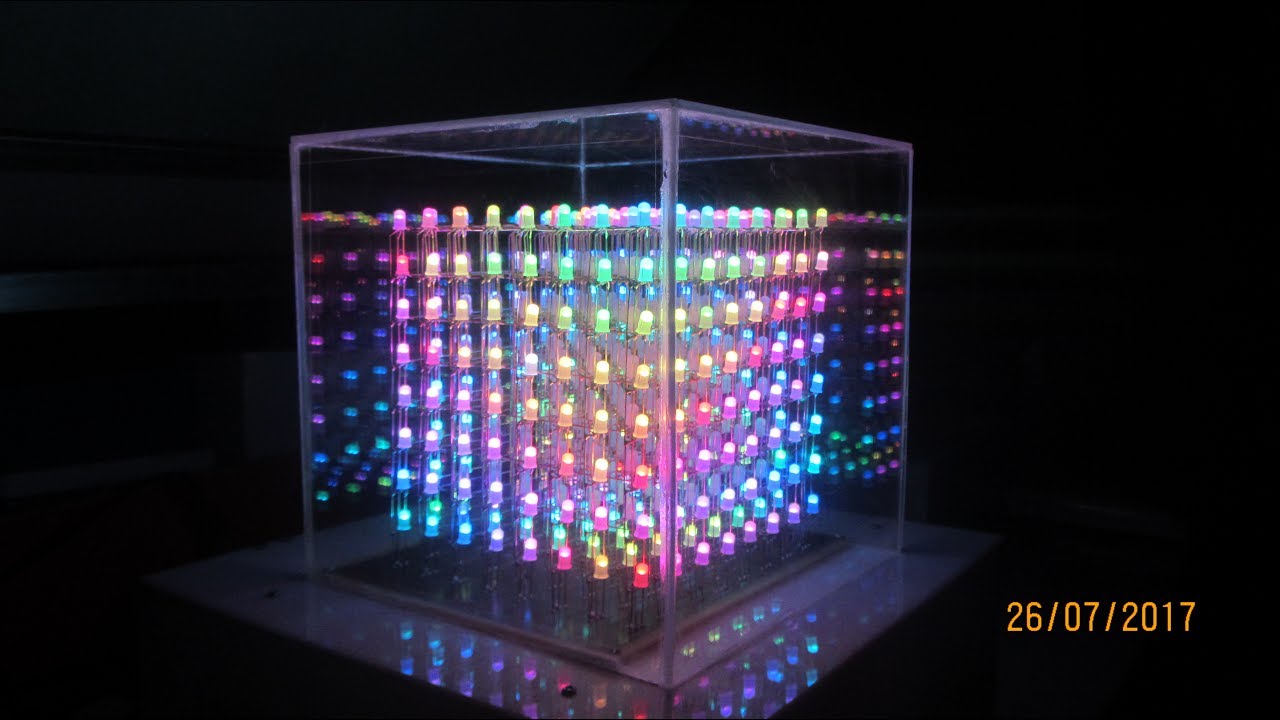 RGB LED CUBE 8x8x8 PART3 UPDATE 2 ANIMATIONS YouTube