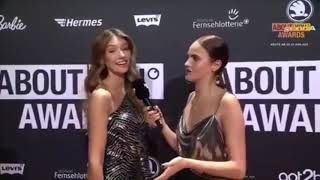 Interview with Lorena Rae and Elena Carrier at the ABOUT YOU Awards 2019