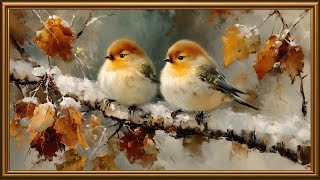 Winter Songbirds Art | Cozy Holiday Art | Christmas Decor | 4K Frame TV Winter Screensaver screenshot 5