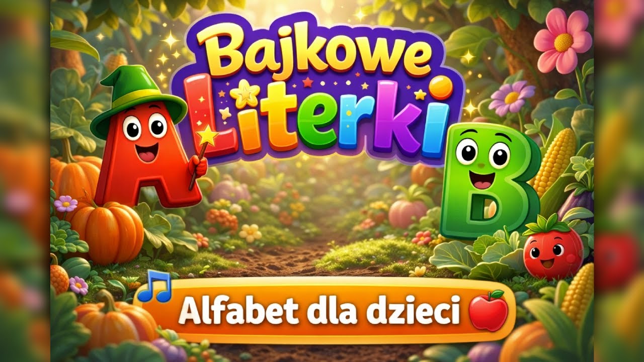 Bajkowe Literki  - Alfabet dla dzieci - owoce i warzywa