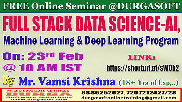 FULL STACK DATA SCIENCE (FREE Seminar) Online Training @ DURGASOFT