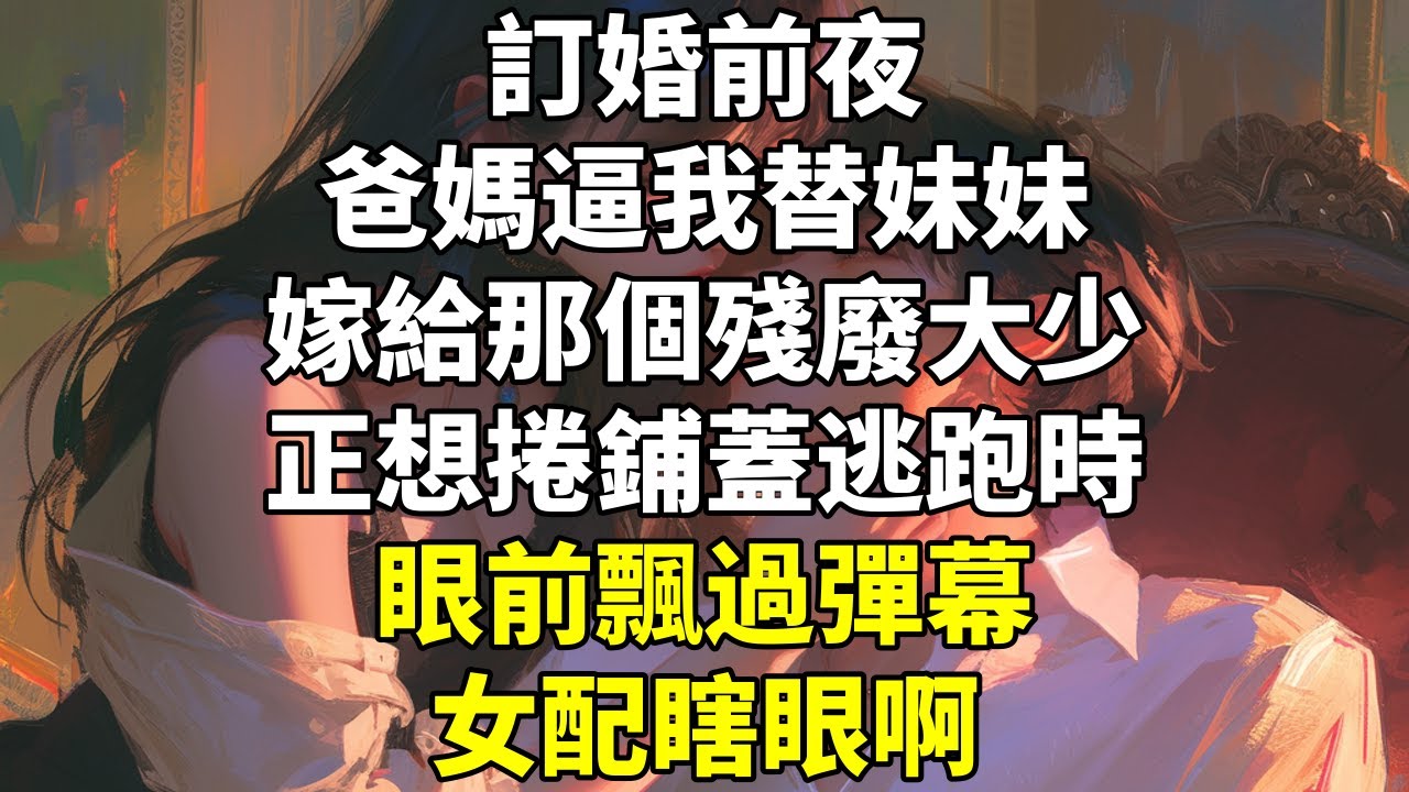 訂婚前夜，爸媽逼我替妹妹嫁給那個殘廢大少。正想捲鋪蓋逃跑時，眼前飄過彈幕。女配瞎眼啊！ 