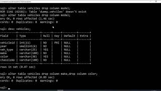 MYSQL ALTER TABLE DROP COLUMN STATEMENT