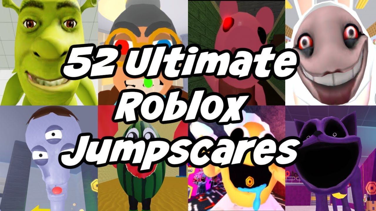 52 Roblox Jumpscares Random Friends PANIK PIGGY Shrektopus Shrek 