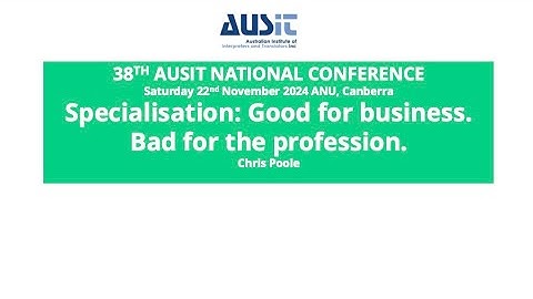 AUSIT Conference 2025 Specialisation: Good for business. Bad for the profession.