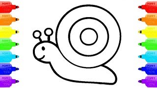 سلسلة رسم حيوانات اليفة رسم حلزون للأطفال بطريقة سهلة Dessiner un escargot