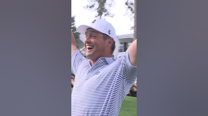 Making par the hard way. Bryson DeChambeau slam dunks his third shot on No. 8. #themasters