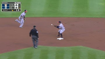 HOU@DET: Gonzalez fields grounder, starts double play