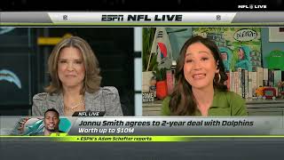 Jonnu Smith agrees to 2year deal with Dolphins  I LOVE this signing! | NFL Live