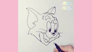 #draw - drawing tom - drawing tom and jerry -رسم توم