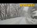 A snowy drive on the countryside in norway  february 10 2024