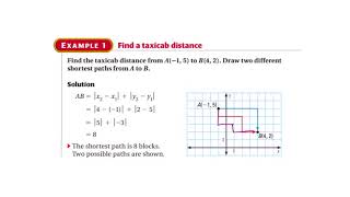 Geometry, 3.6 Extension: Taxicab Geometry