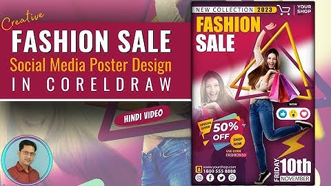 Create An Eye-catching Fashion Sale Social Media Poster in CorelDraw | CorelDraw Tutorials in Hindi
