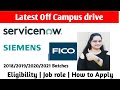 Latest off campus recruitment | off campus drive for 2021 batch | 2020 | 2019