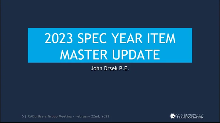 Ohio DOT CADD User Group Meeting -- Feb. 22nd, 2023